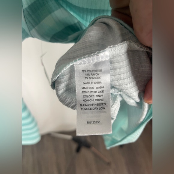 CALI BE Ribbed Long Sleeve Blue Mock Neck Top Size Small NWT - Picture 10 of 10